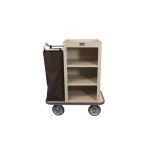 Royal Basket Compact Metal Housekeeping Cart w/ 1 Bag, Beige